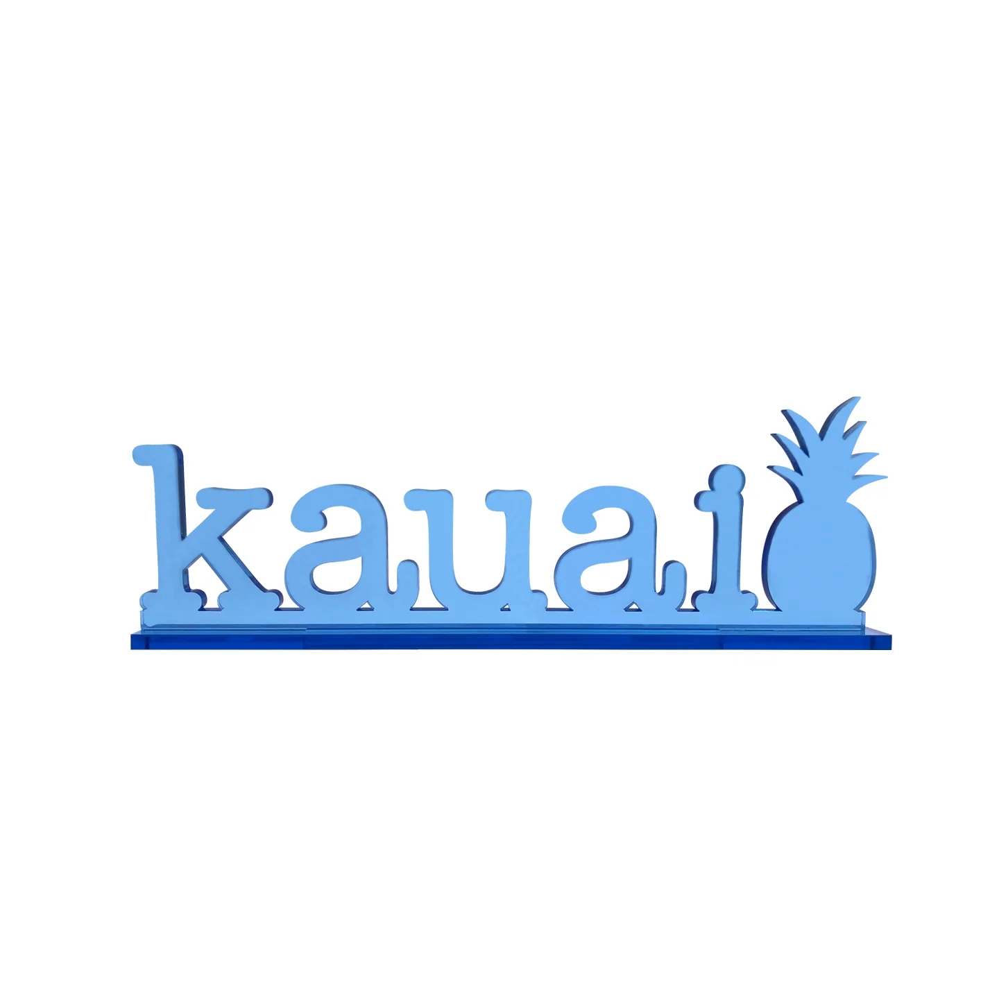 10in Acrylic Sign, Kauai with Pineapple Blue - Image 2