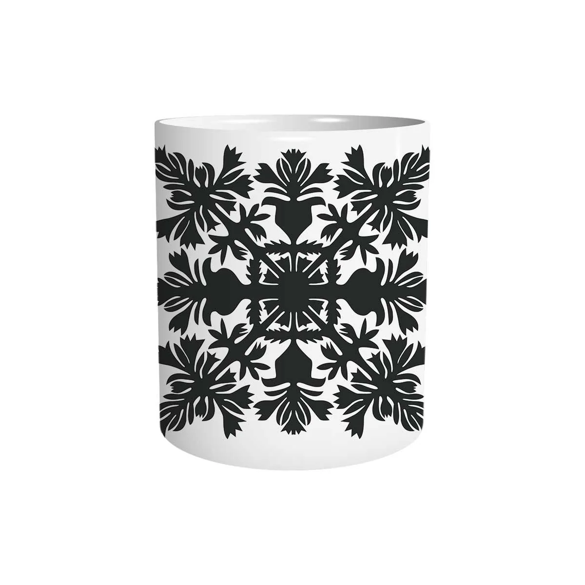 11oz Black Hawaiian Quilt Ceramic Mug - Image 3