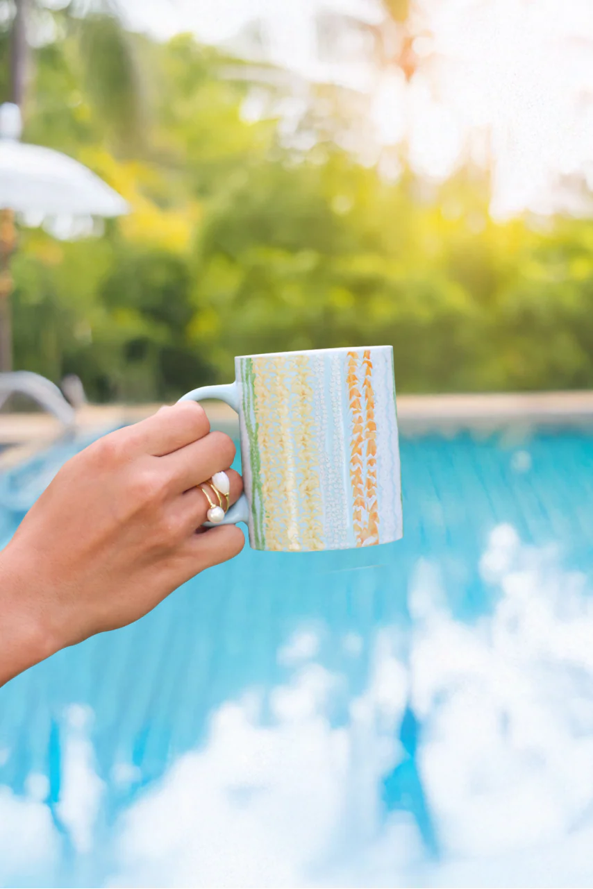 11oz Mixed Leis Ceramic Mug, Blue - Image 2