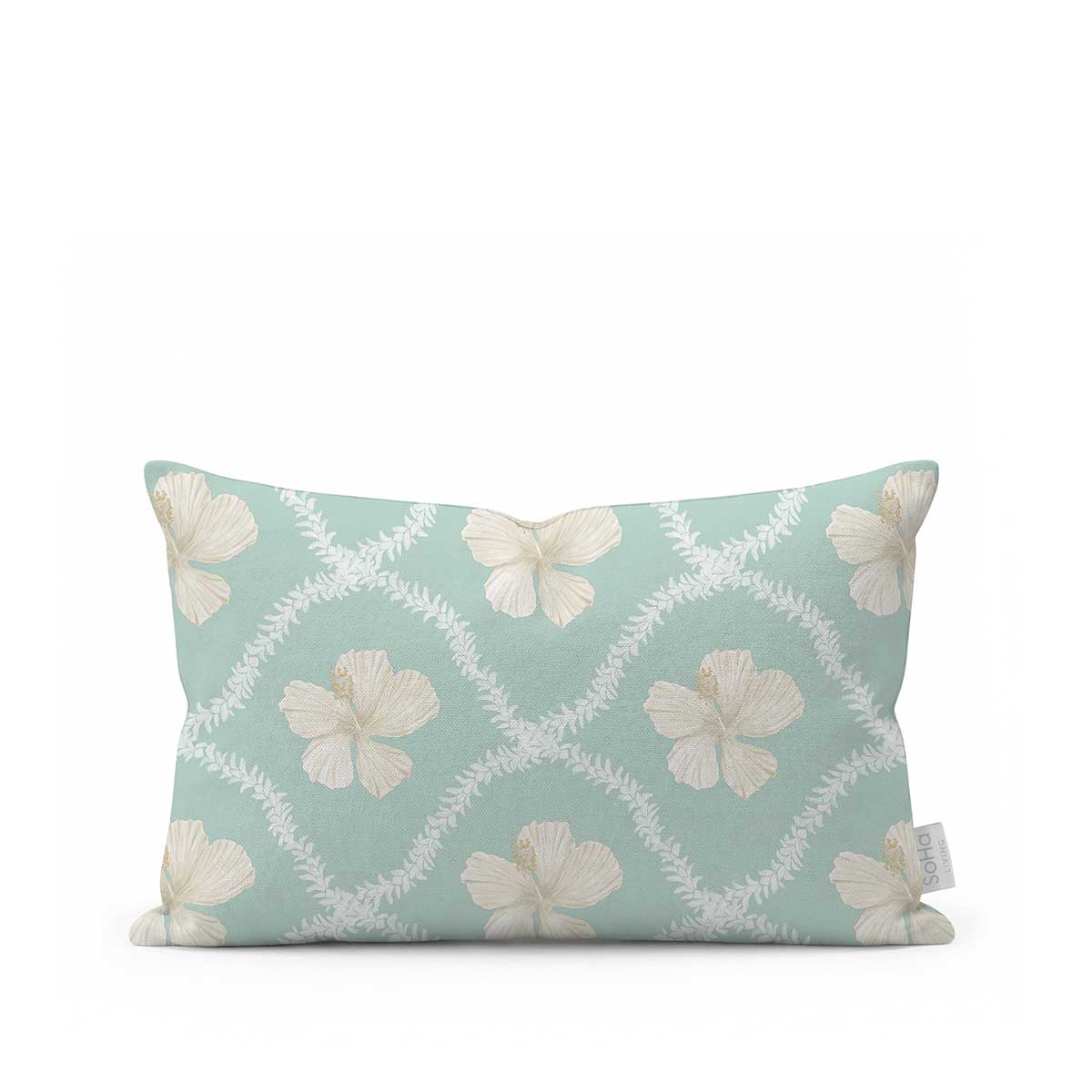 12x20in Lei Harmony Aqua Pillow Cover