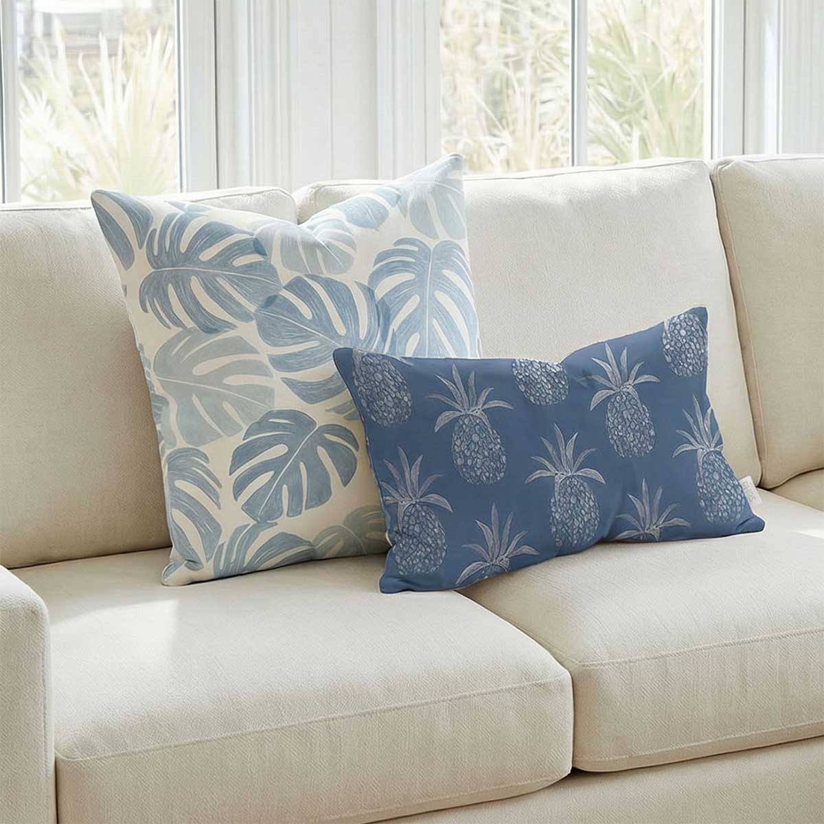 12x20in Pineapple Haze Blue Pillow Cover - Image 3