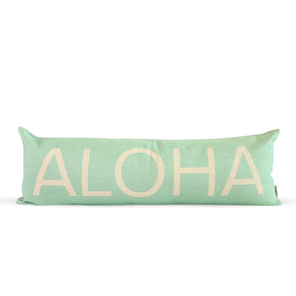 *12x36in Aloha Street Sign Pillow Cover, Aqua - Image 5