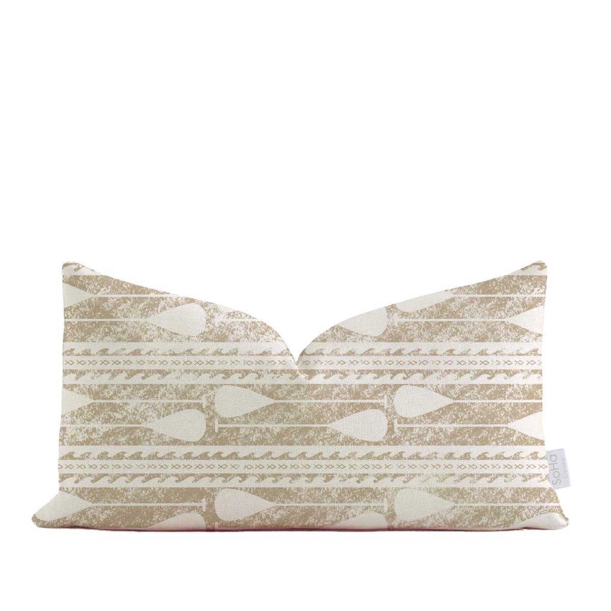 14x24in Paddles Kākau with Tan Pillow Cover - Image 2