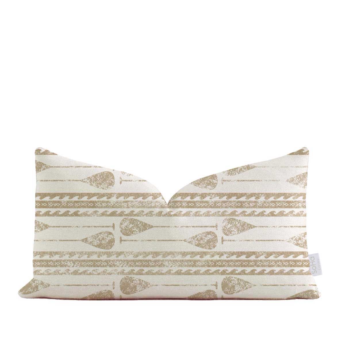 14x24in Paddles Kākau with Tan Pillow Cover - Image 3