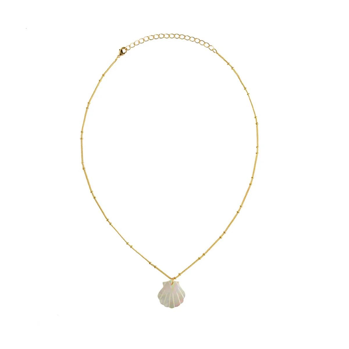 16in Necklace, MOP White Shell Pendant