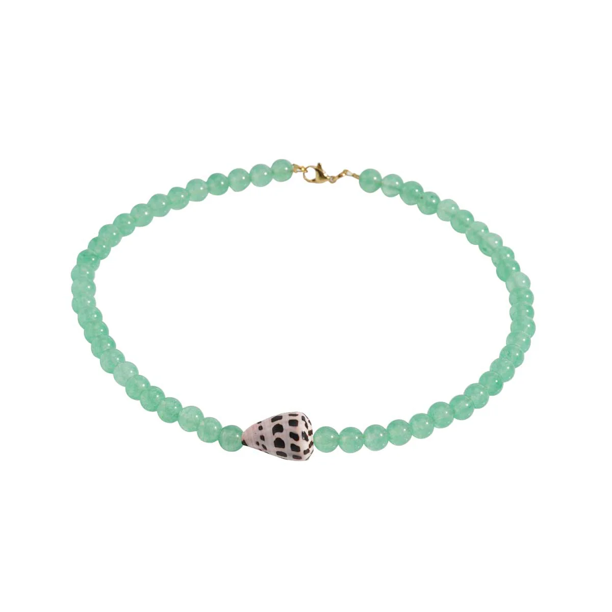 *16in Seafoam Gemstone Cone Shell Necklace