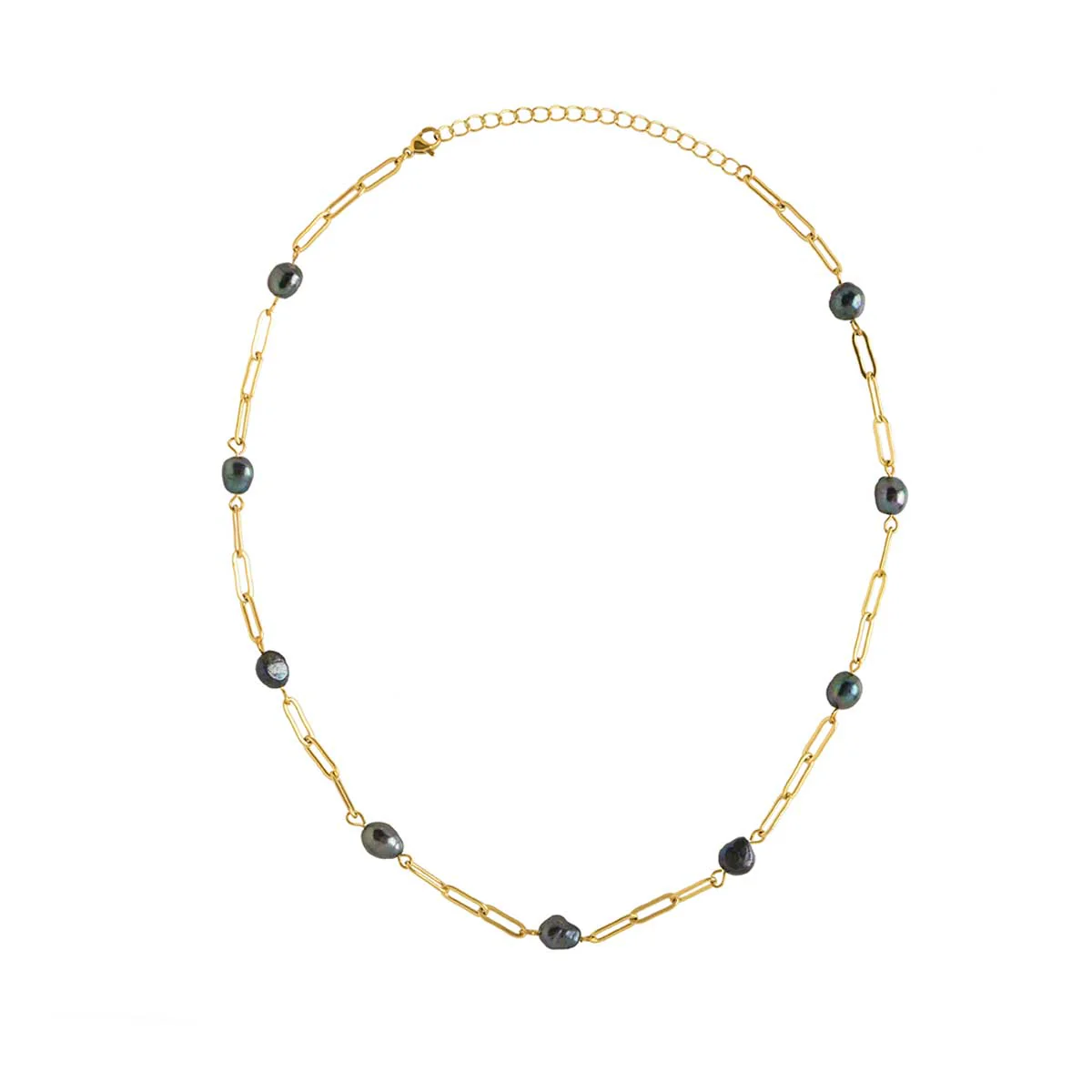 18in Wailea Necklace Black Fresh Pearl