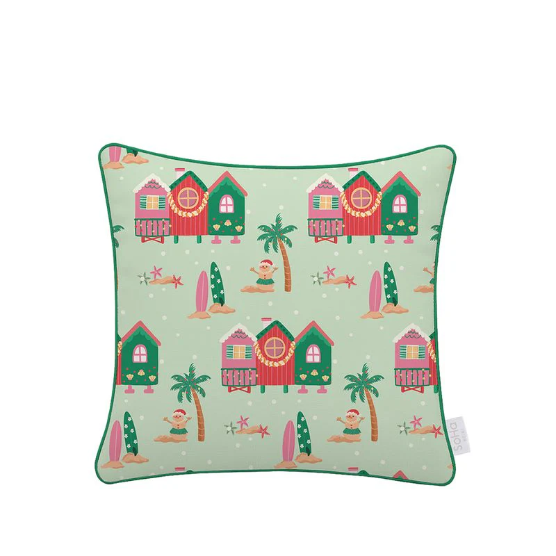 18x18in Sunny Frosty with Green Piping Pillow Cover - Image 2