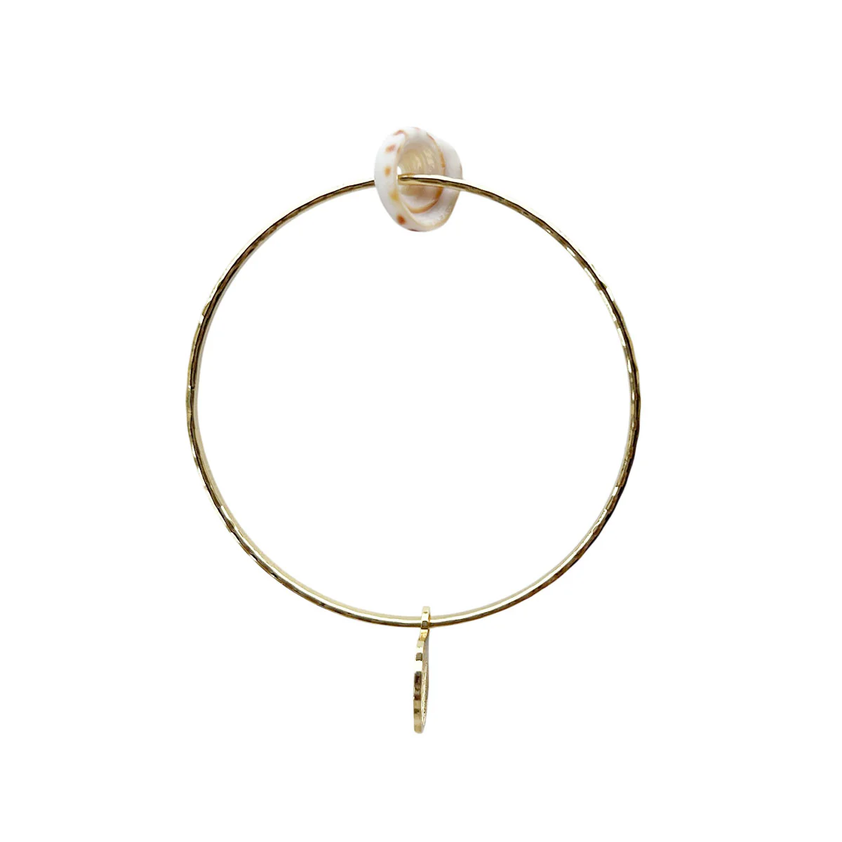 1pc Hebrew Puka Bangle, 7.5in