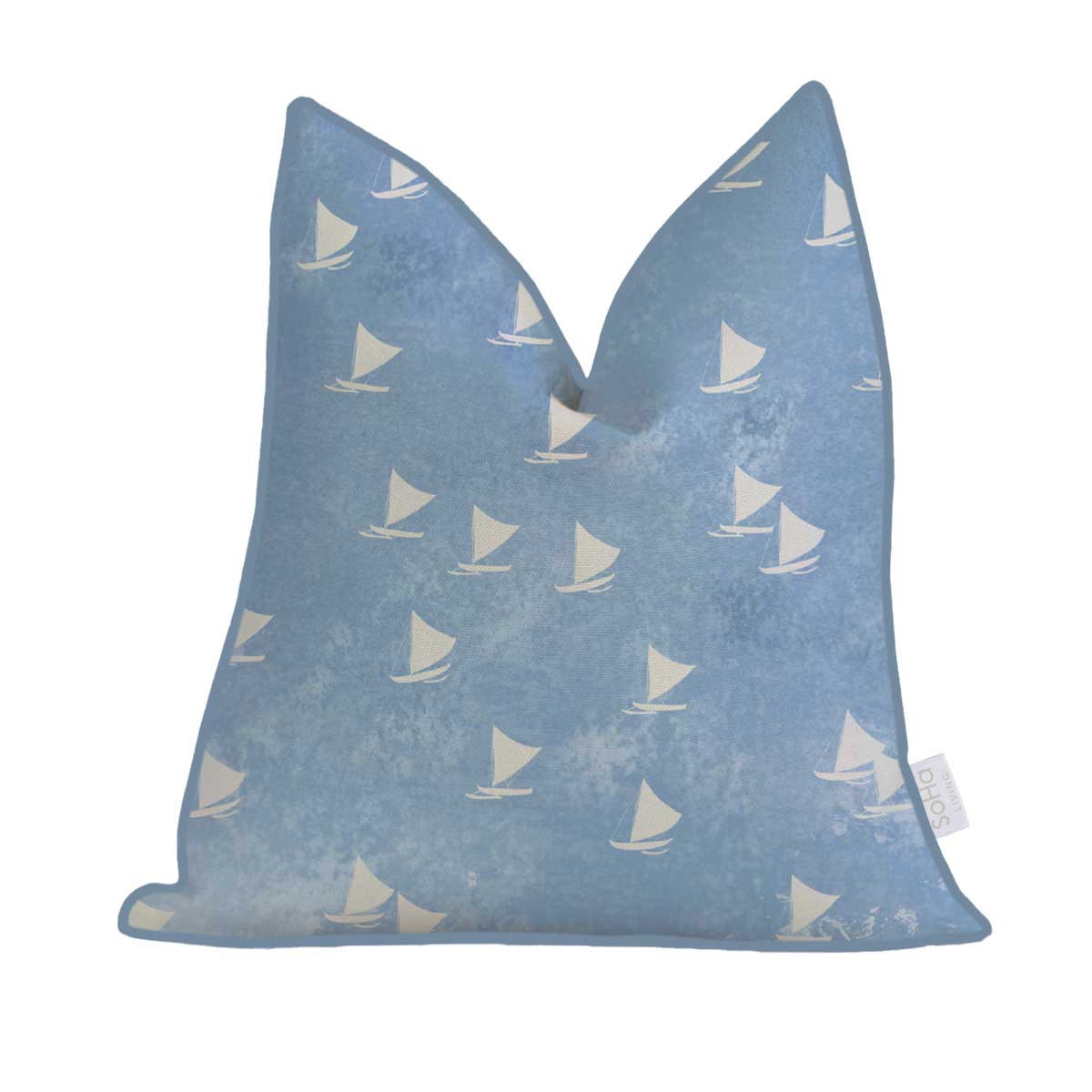 20x20in Blue Sailing Canoe Pillow Cover - Image 2