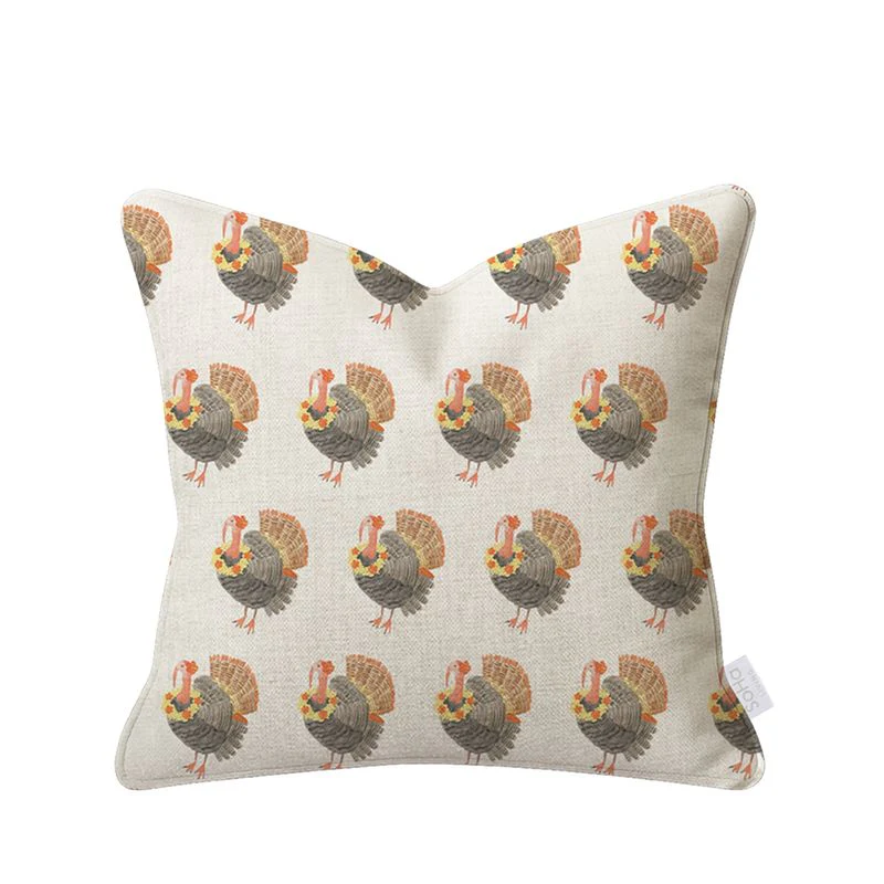 20x20in Festive Feather Pillow Cover