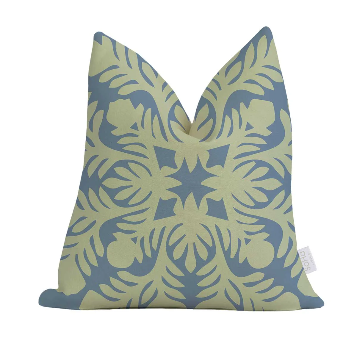 20x20in Green & Dark Blue Quilt Pillow Cover - Image 3