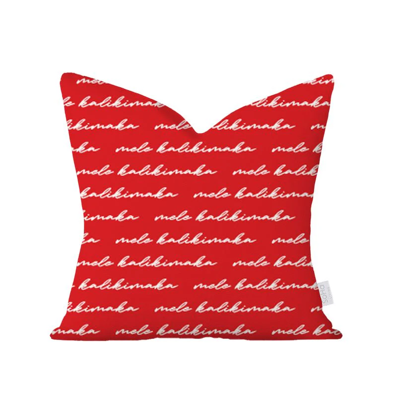20x20in Little Mele Red Pillow Cover
