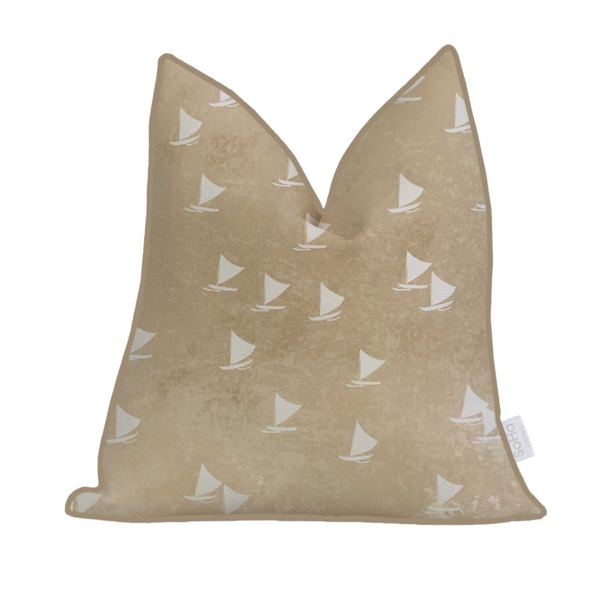 20x20in Tan Sailing Canoe Pillow Cover - Image 3
