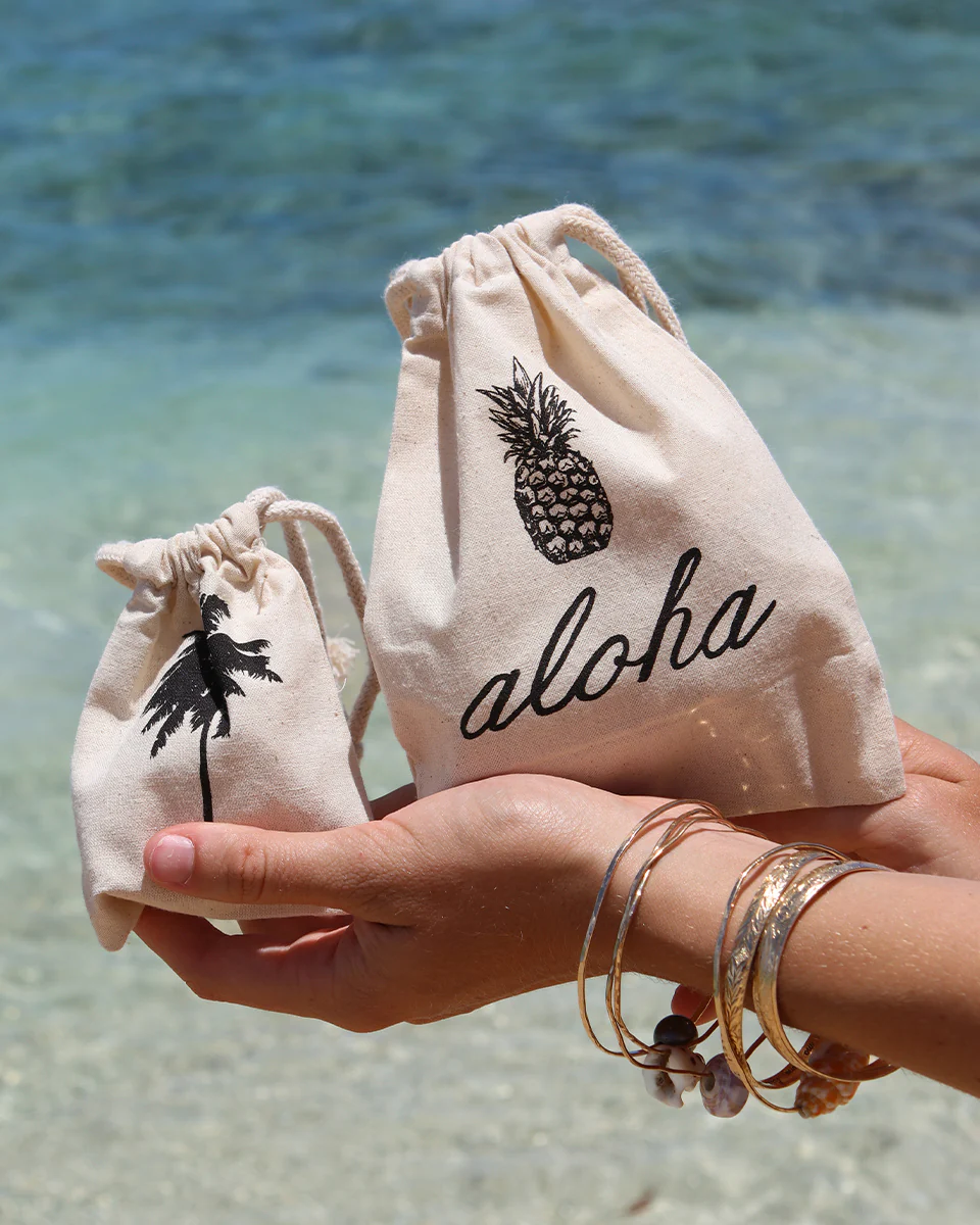 3"x5" Pineapple Aloha Cursive Pouch - Image 3