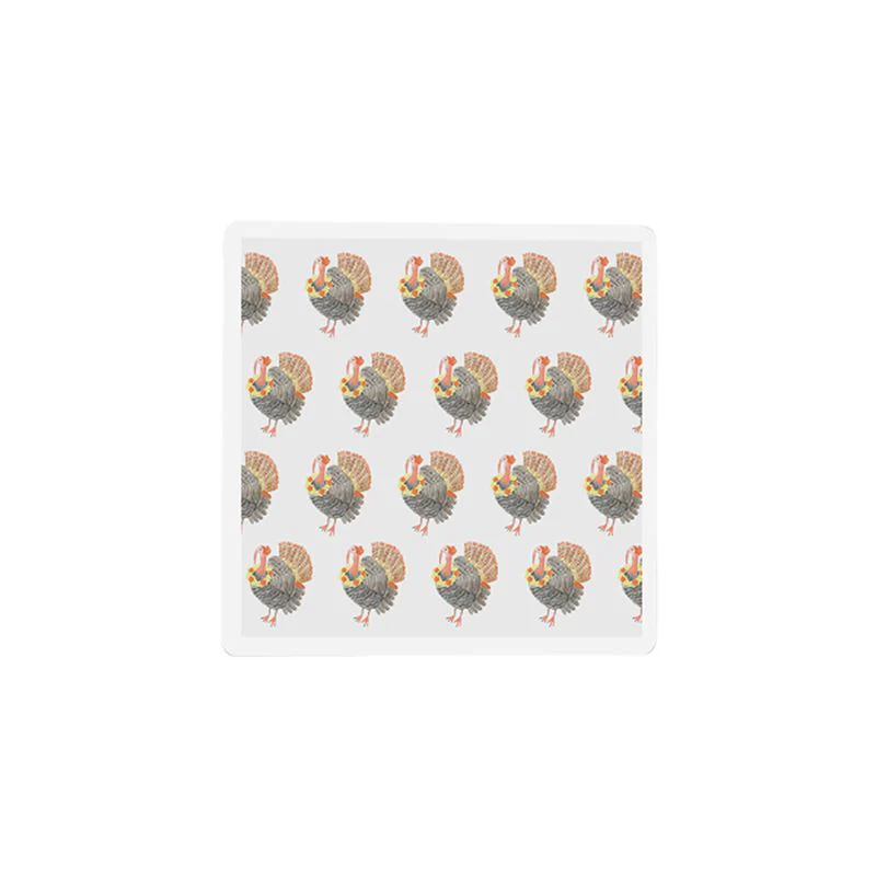 4x4in Festive Feather Ceramic Coaster