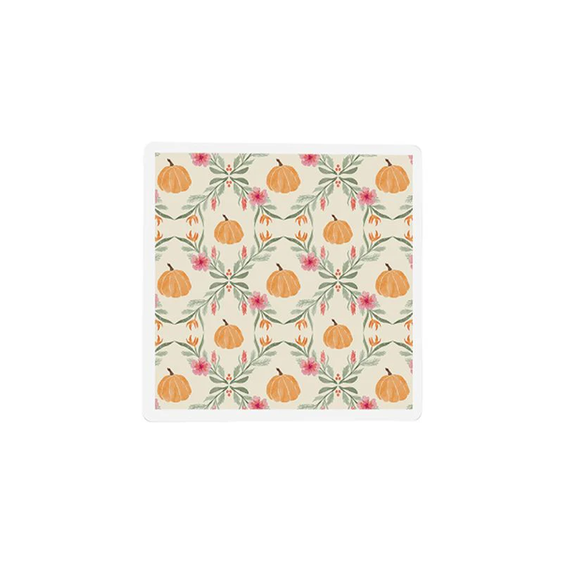 4x4in Pumpkin Garden Ceramic Coaster