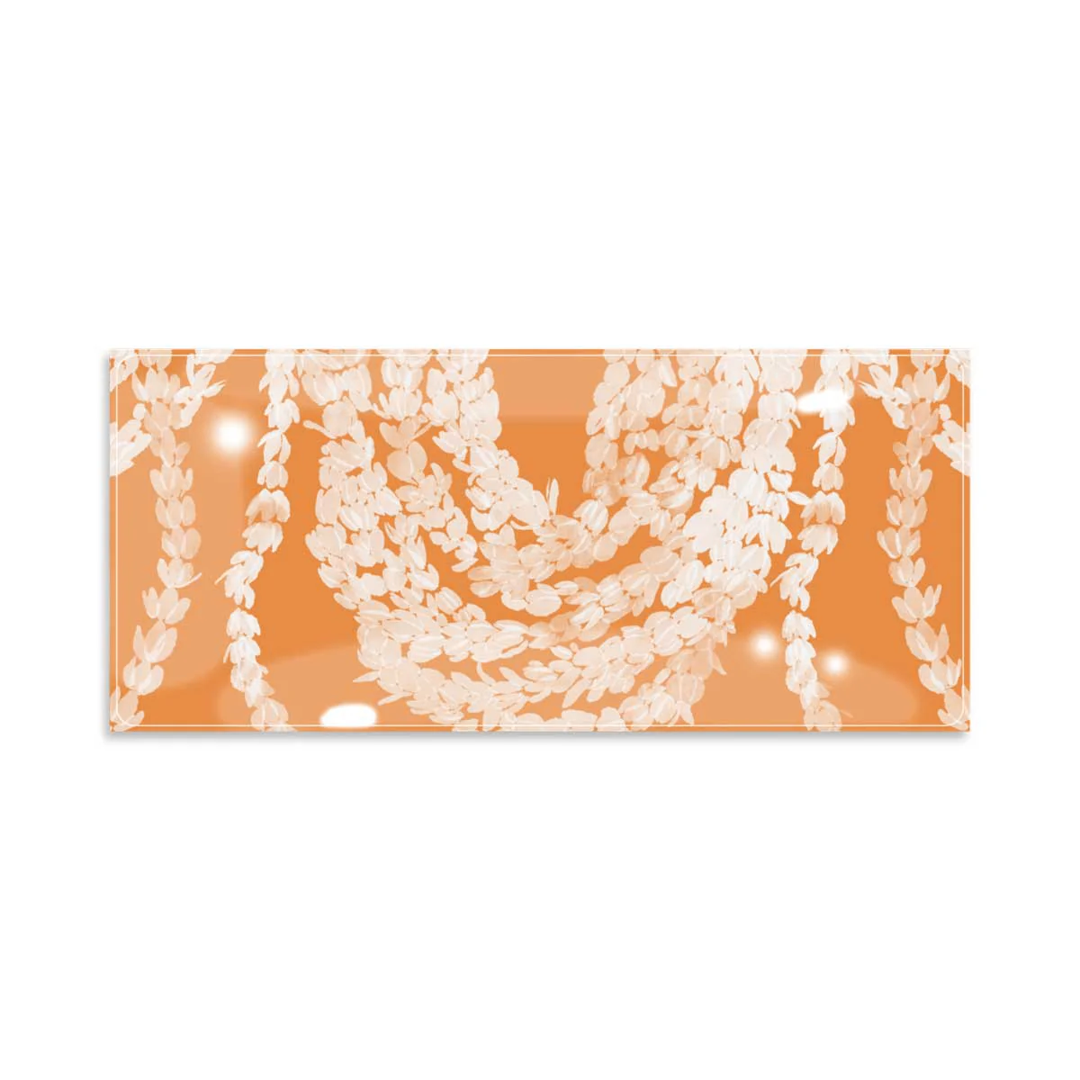 4x9in Pikake Lei on Orange Trinket Tray