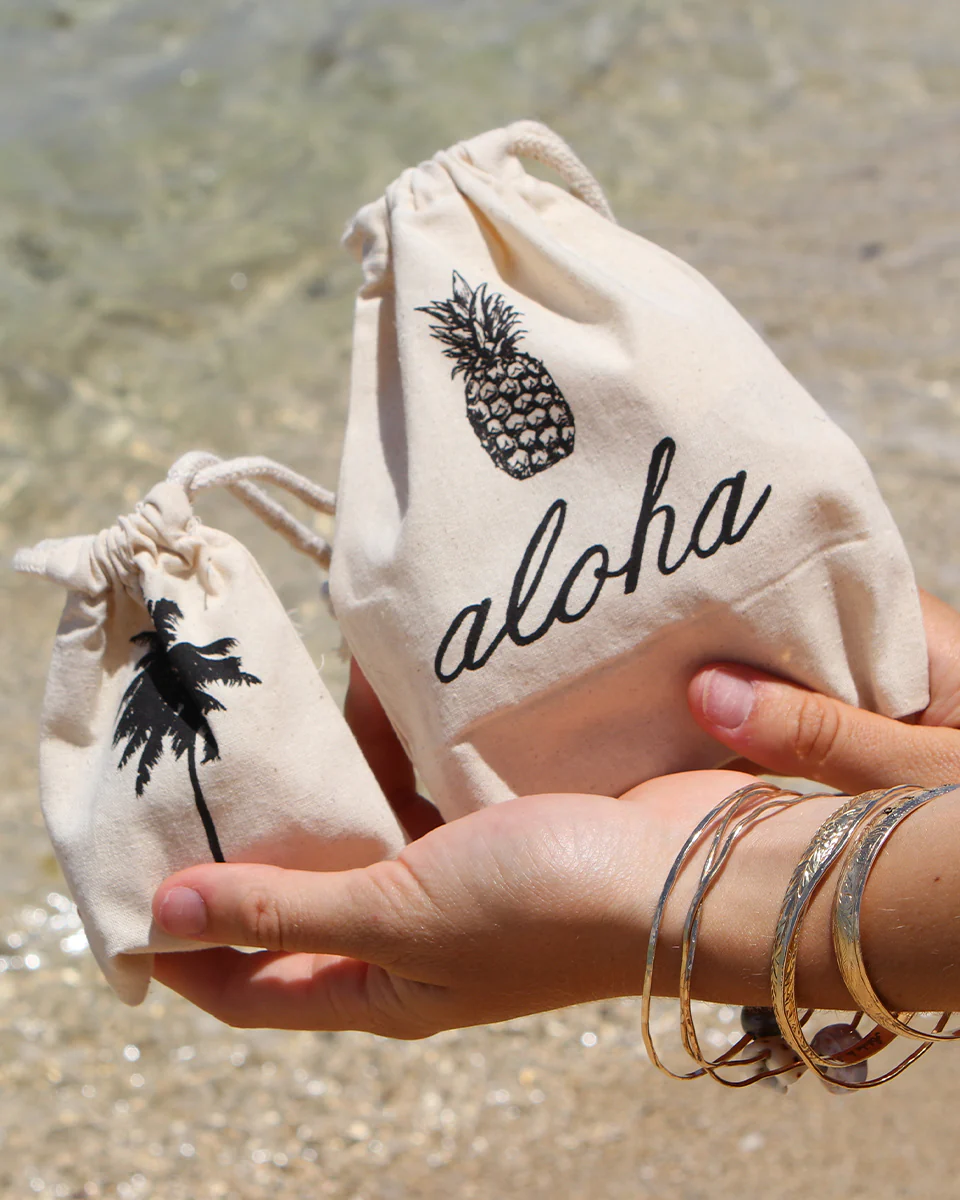 5"x8" Pineapple Aloha Cursive Pouch - Image 2