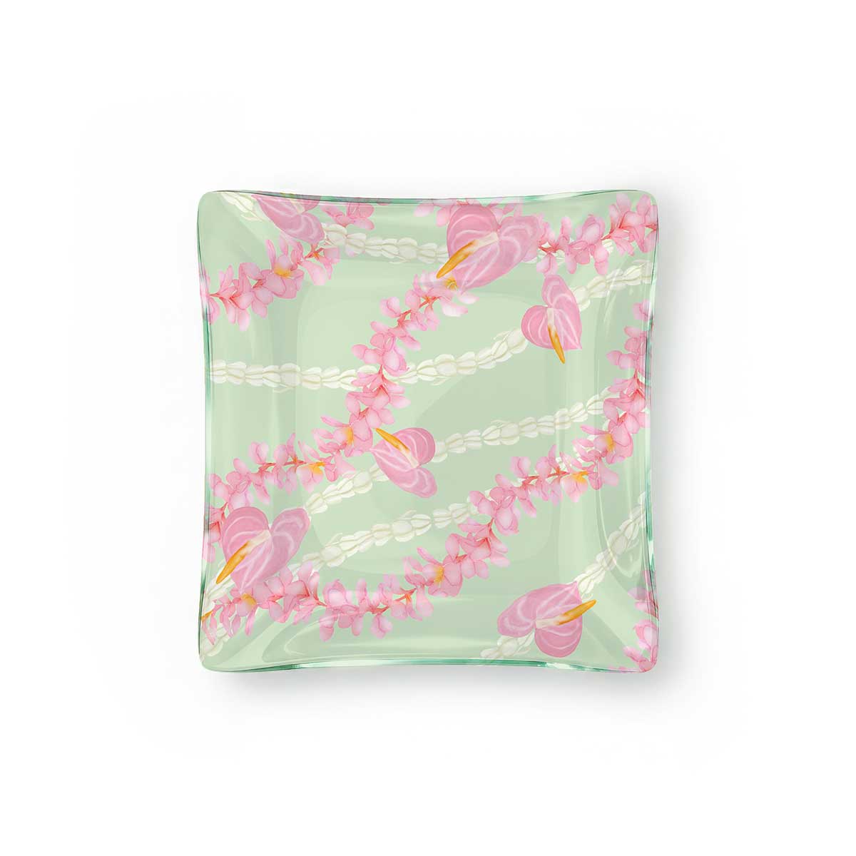 6in Flamingo Kiss Square Trinket Tray