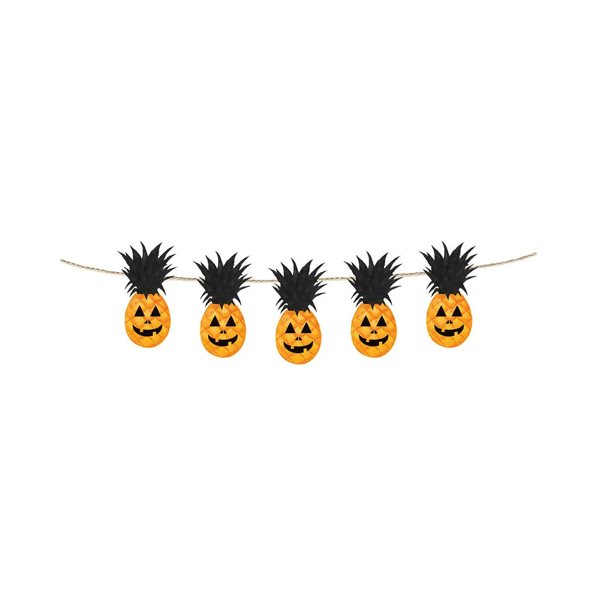 72in Jack O Lantern Pineapple Wooden Garland