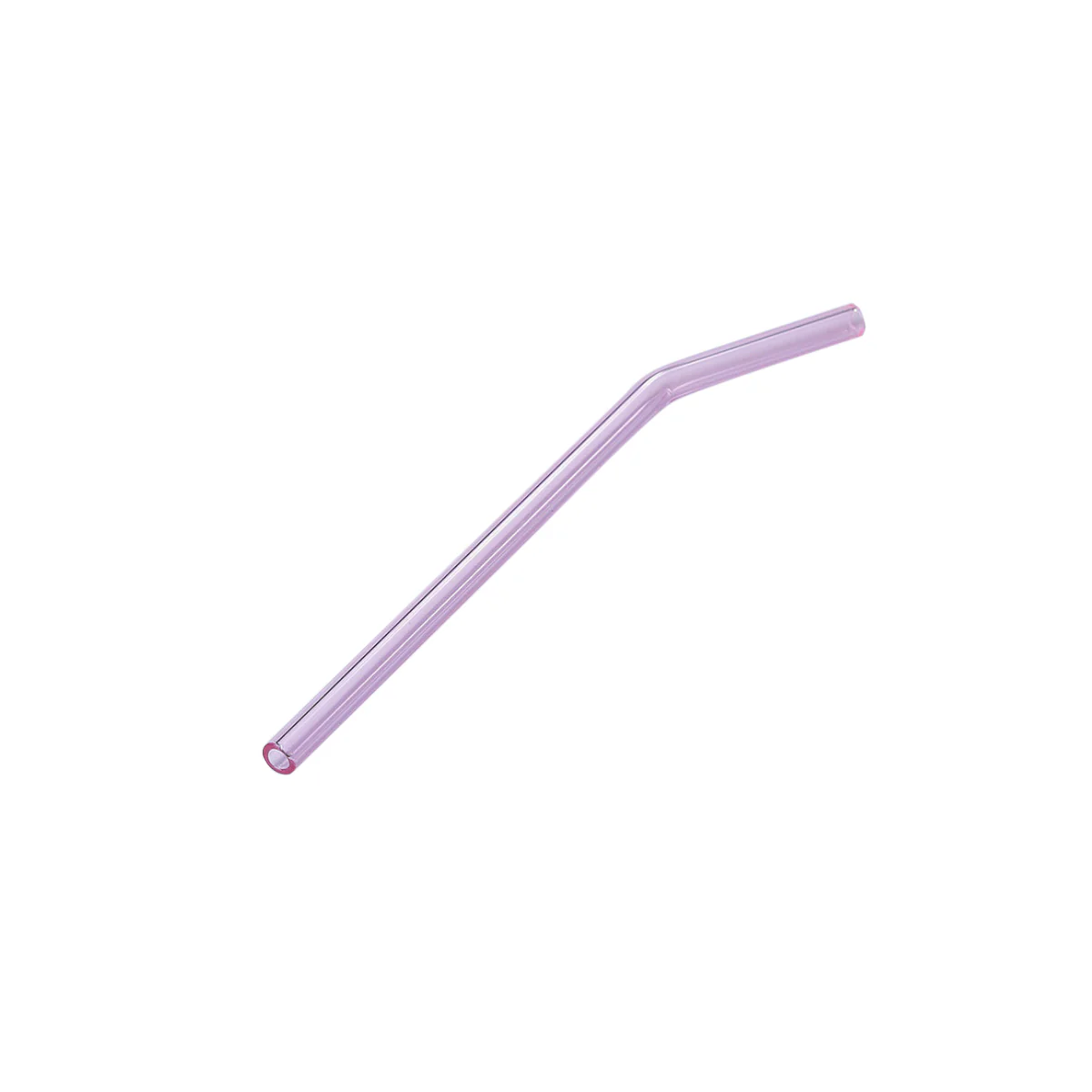 Glass Drinking Bent Straw, Pink, 8mm