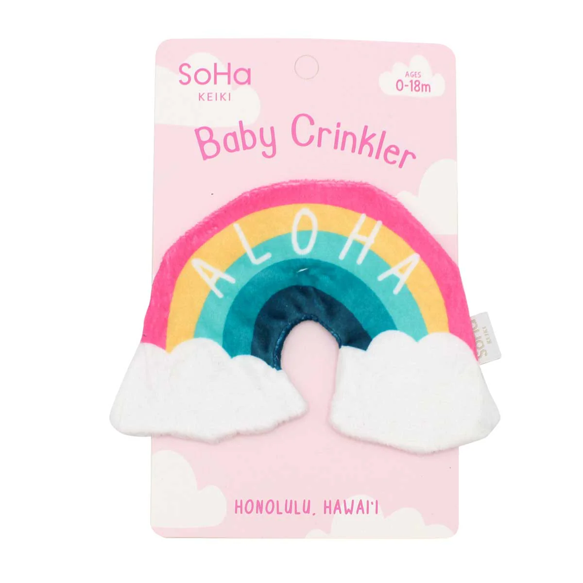 Aloha Rainbow Baby Crinkle Toy