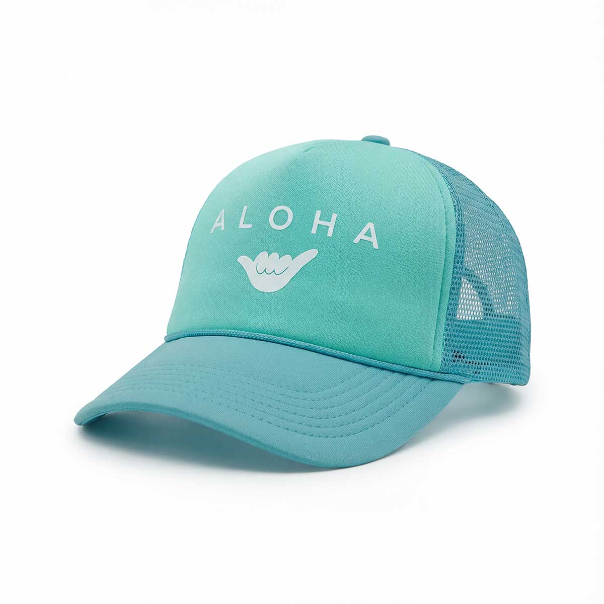 Aloha Shaka Aqua Keiki Trucker Hat - Image 3