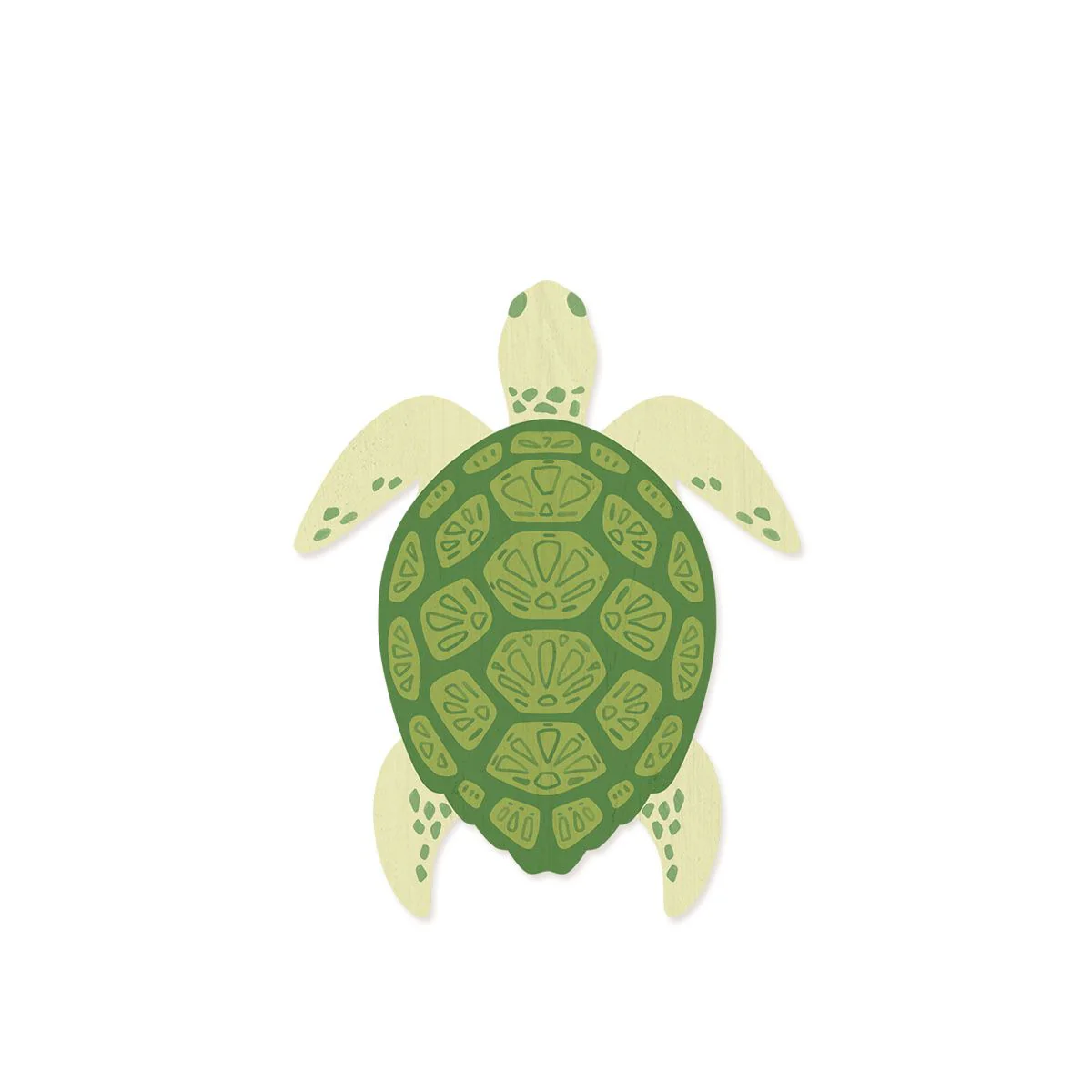Aloha Turtle Wood Shape, Sea Green