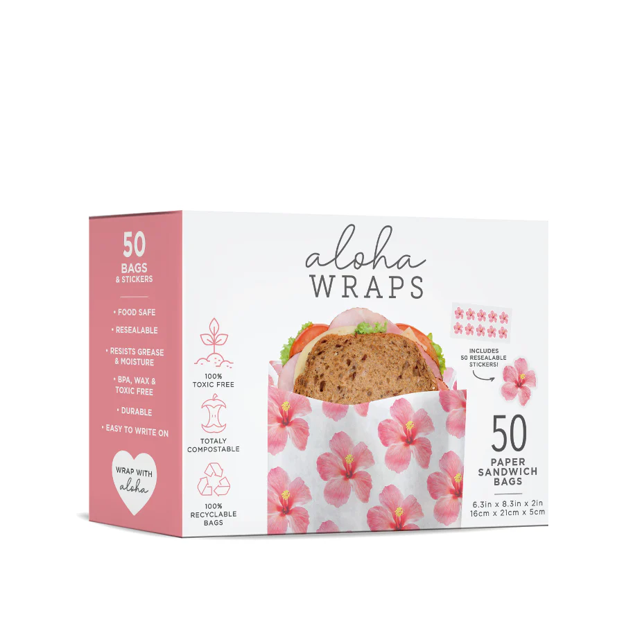 Aloha Wraps Hibiscus Sandwich Bags - Image 5