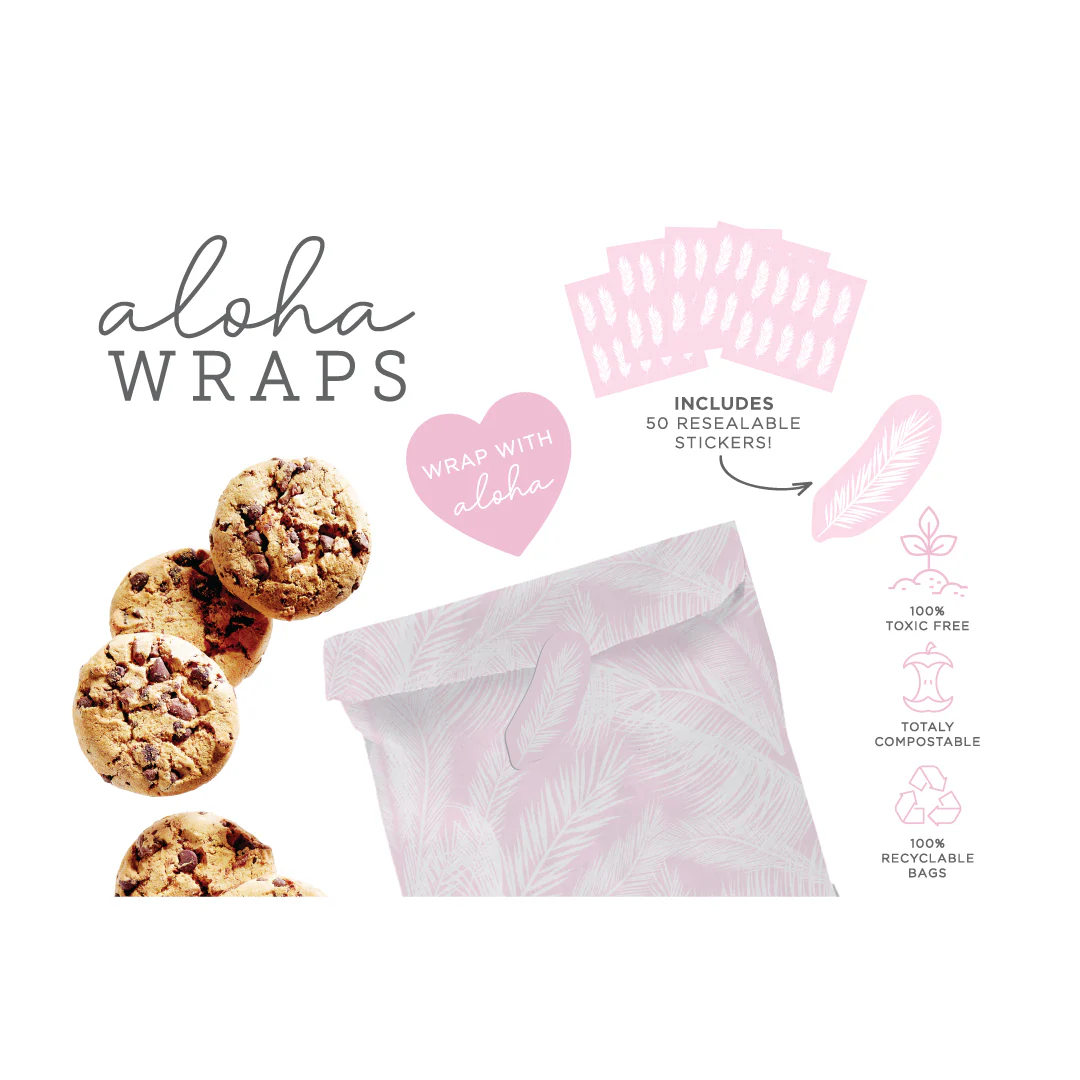 Aloha Wraps Pink Palms Sandwich Bags - Image 7