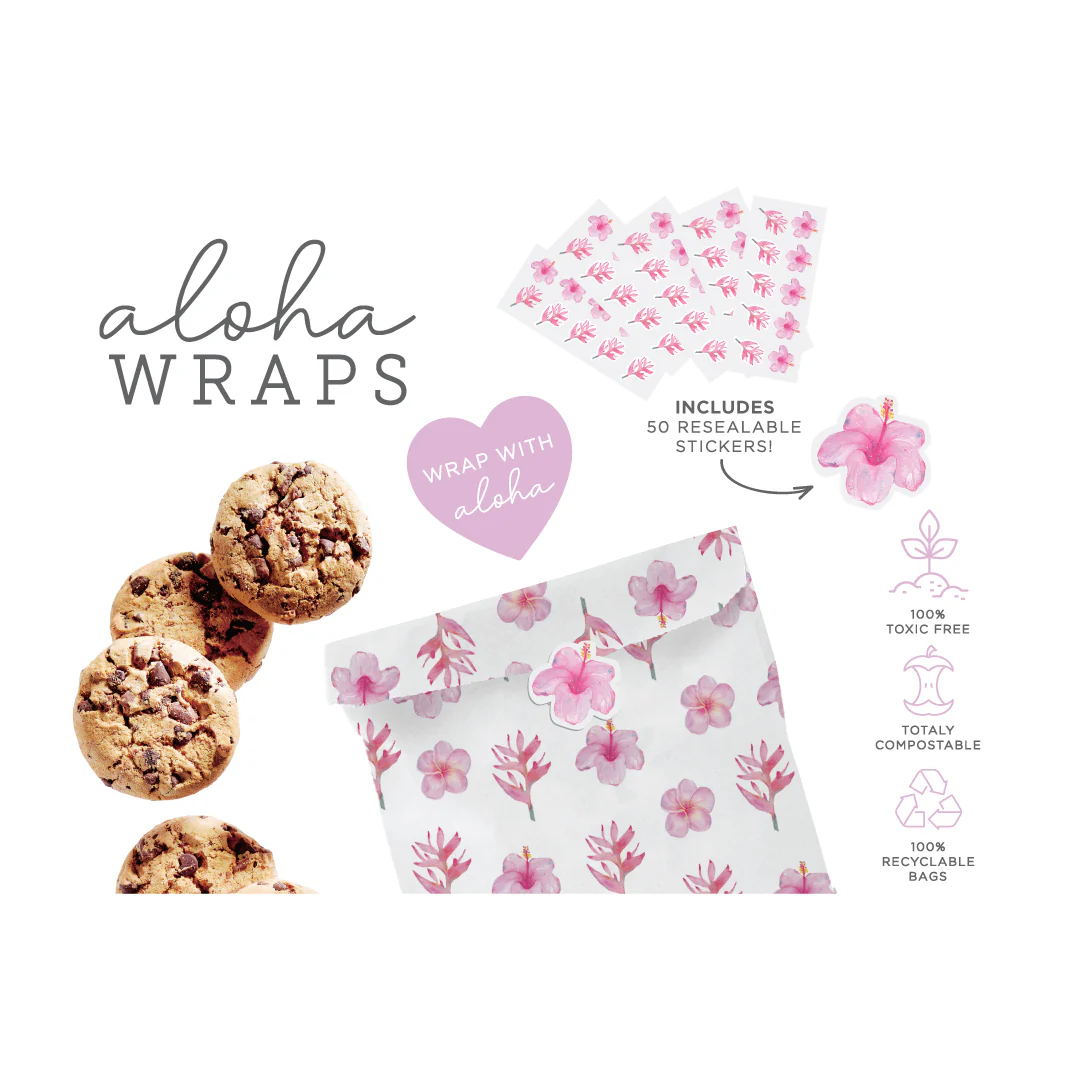 Aloha Wraps Tropical Flowers Sandwich Bags - Image 4