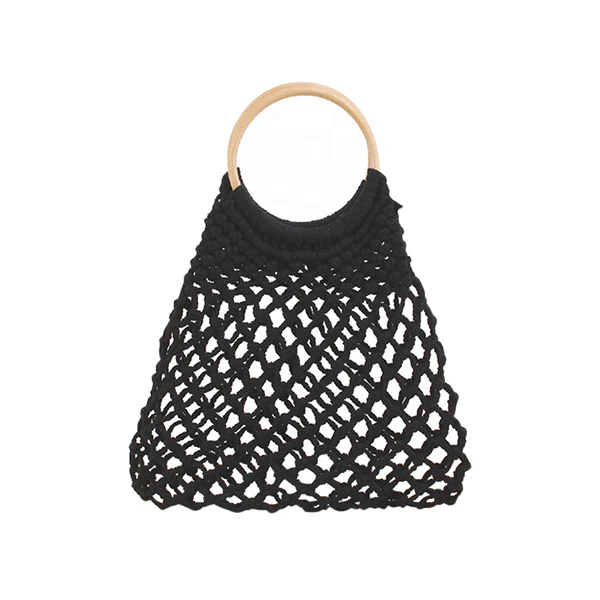 Beach Babe Crochet Bag Black