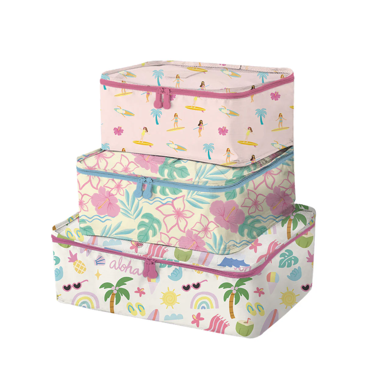 Beach Babes Packing Cubes, Set of 3