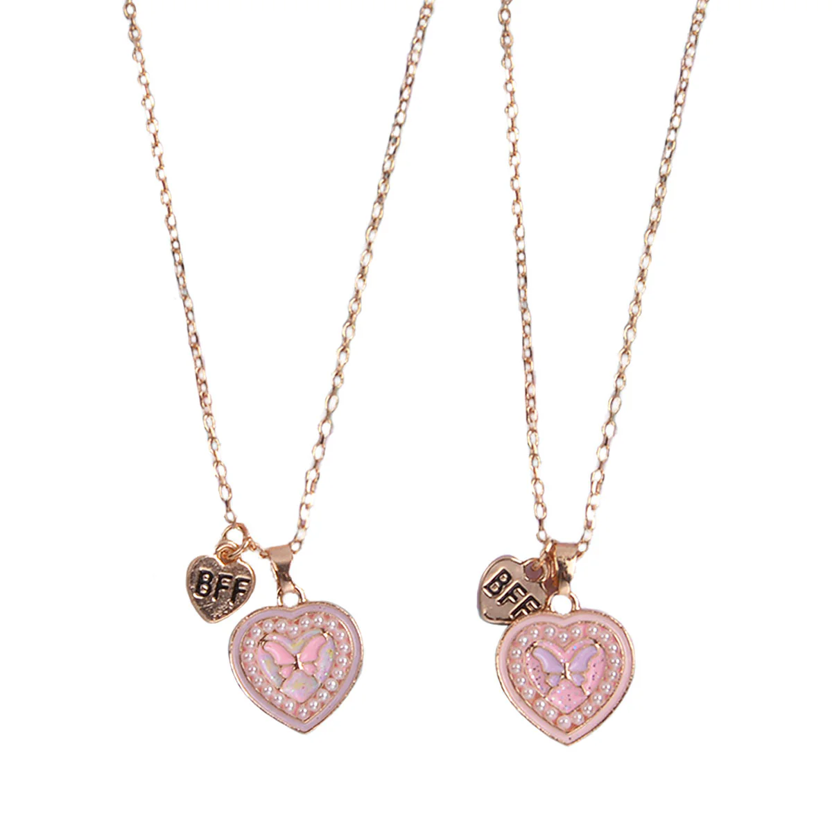BFF Sparkling Heart Necklace Set