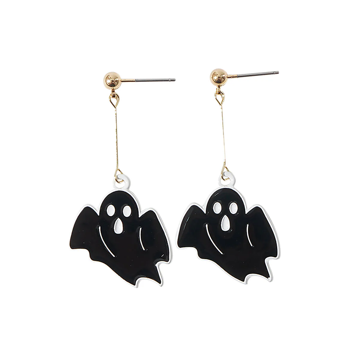 Black Ghost Enamel Earrings