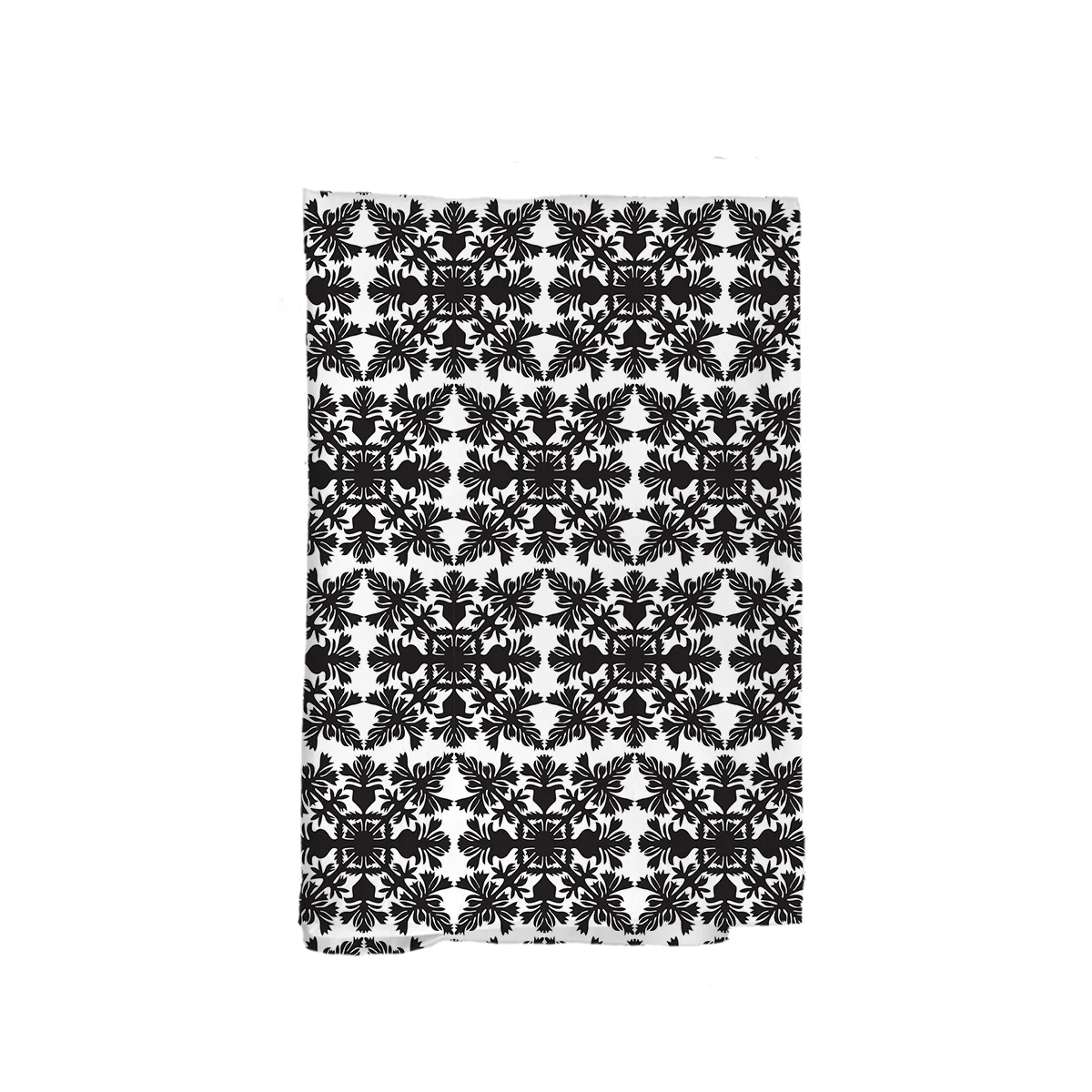 Black Hawaiian Quilt Flour Sack Kitchen Towel