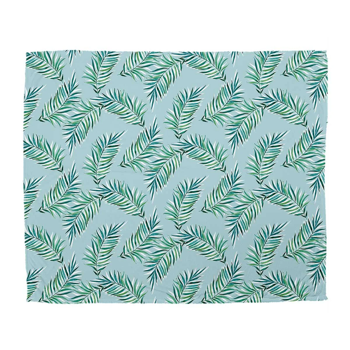 Watercolor Palm Leaves Blanket