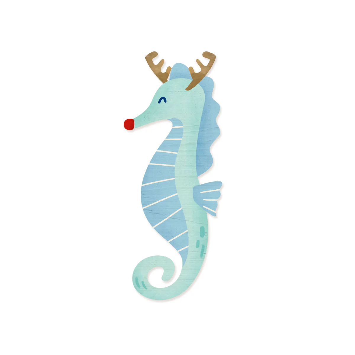 Blue Seahorse Wood Shape