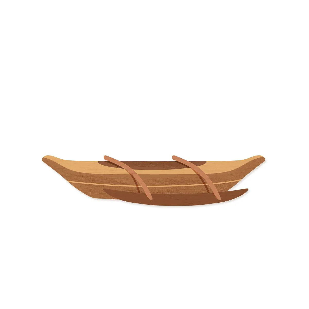 Canoe Wood Shape, Brown