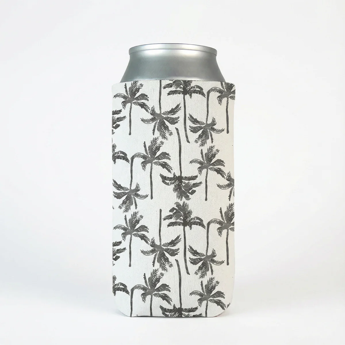 Charcoal Palm Slim Can Cooler