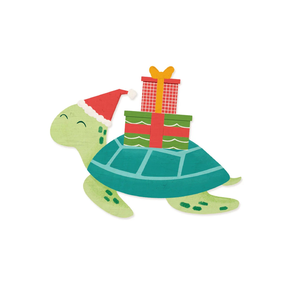Christmas Honu Boy Wood Shape