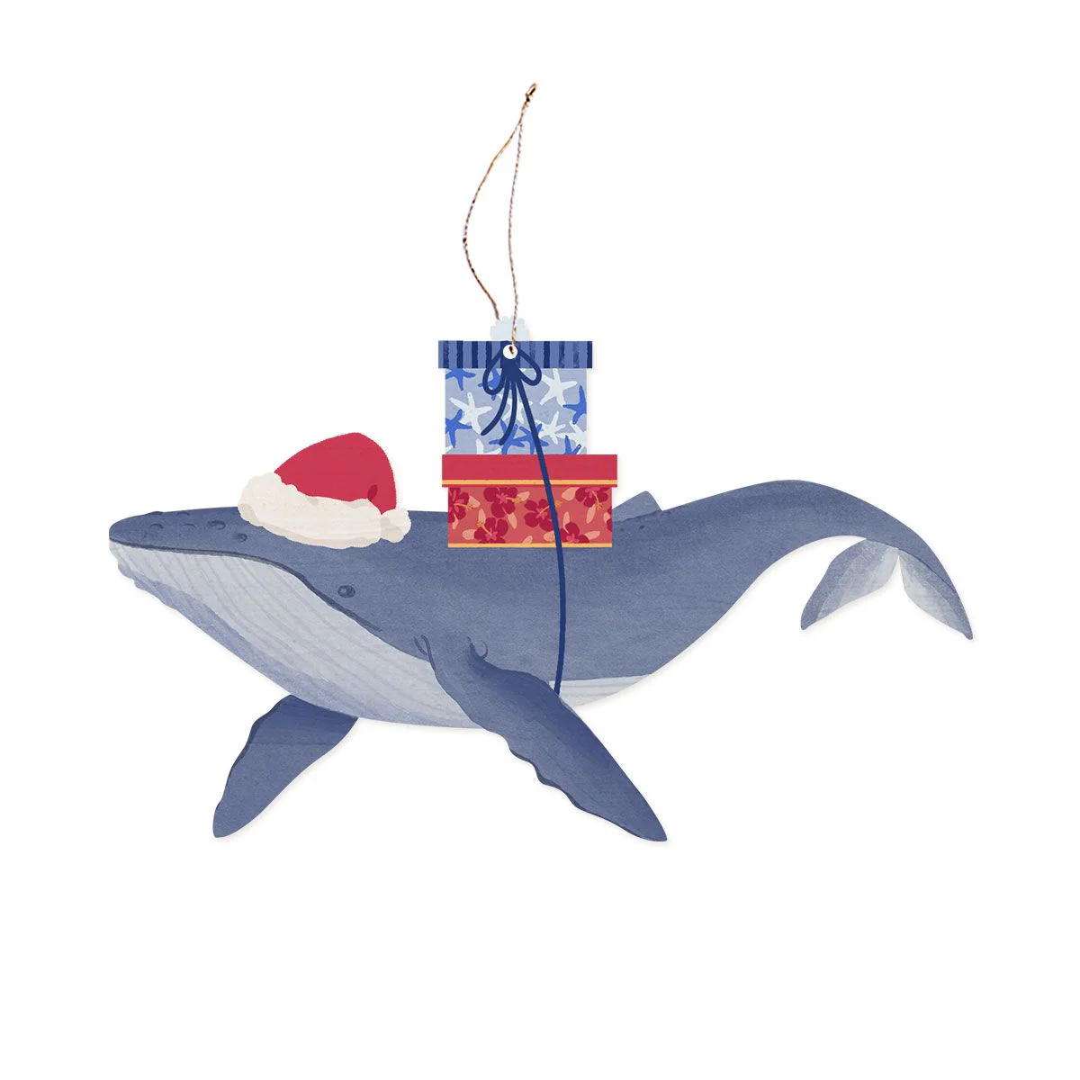 Christmas Whale Ornament