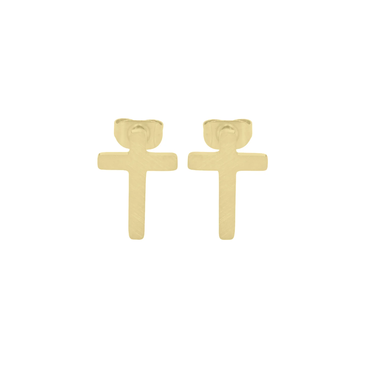 Cross Stud Earrings, Gold