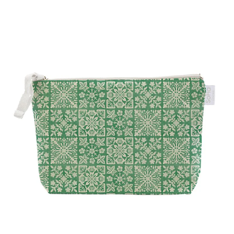 Evergreen Quilt Cosmetic Bag, Large