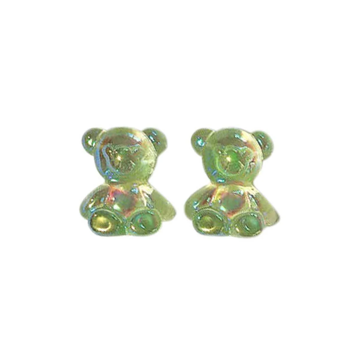 Gummy Bear Clip On Earrings, Green