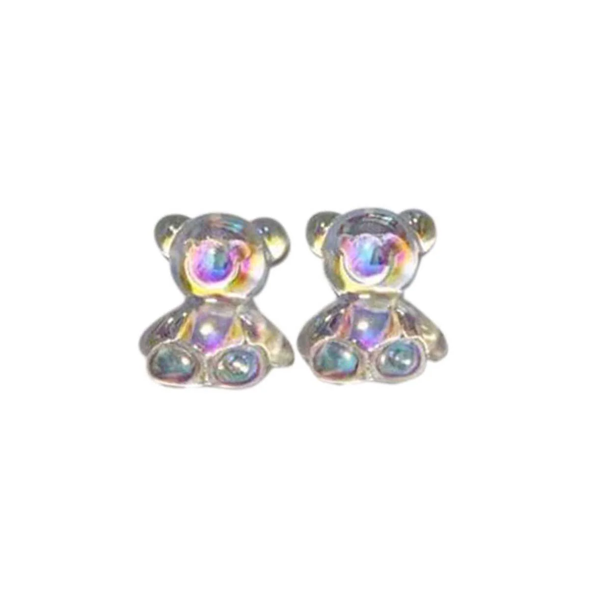 Gummy Bear Clip On Earrings, White