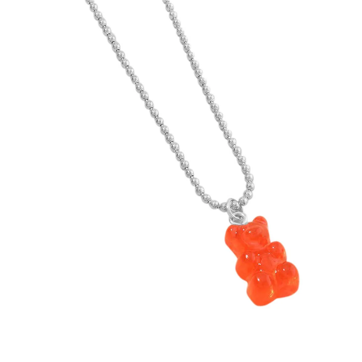 Gummy Bear Pendant Necklace, Orange