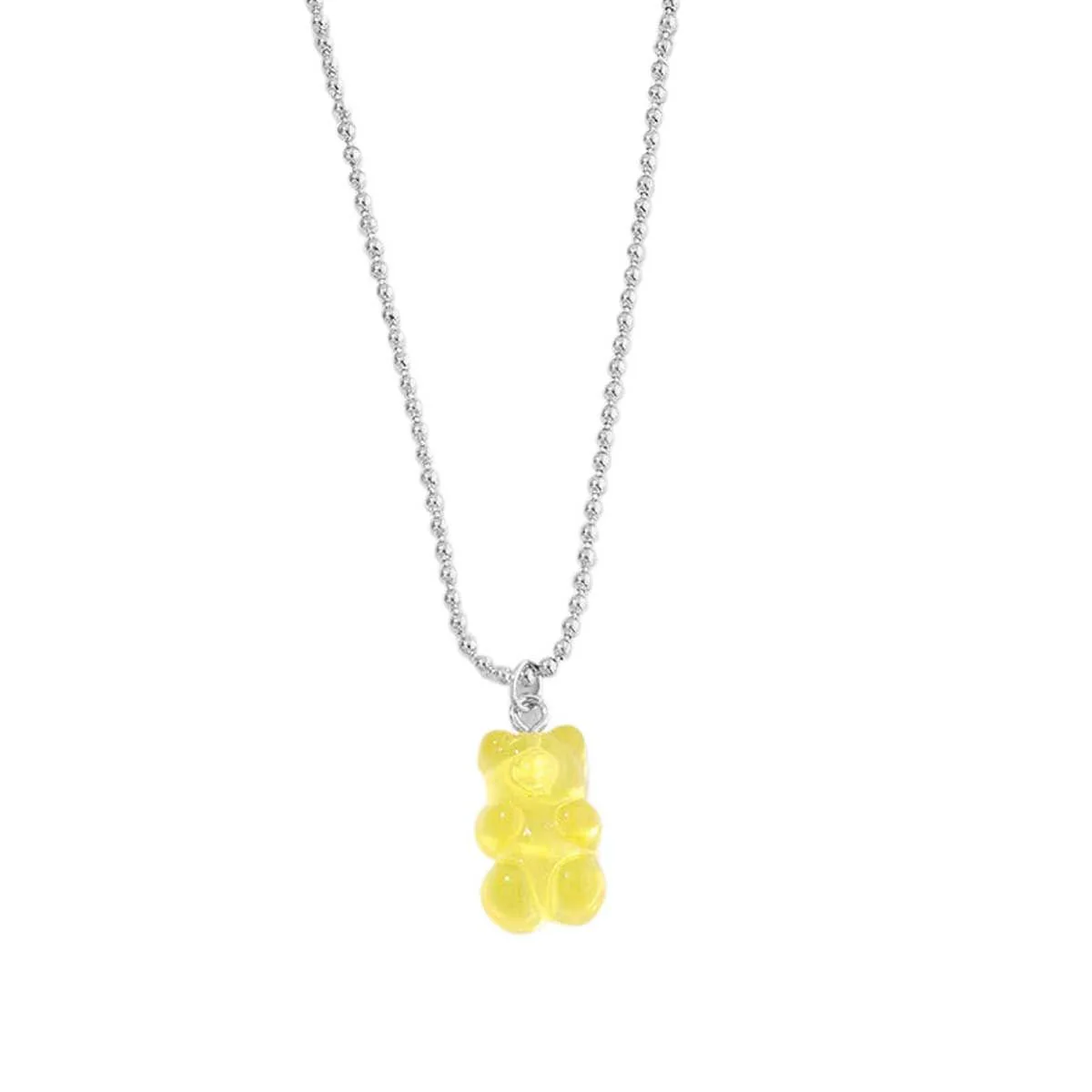 Gummy Bear Pendant Necklace, Yellow