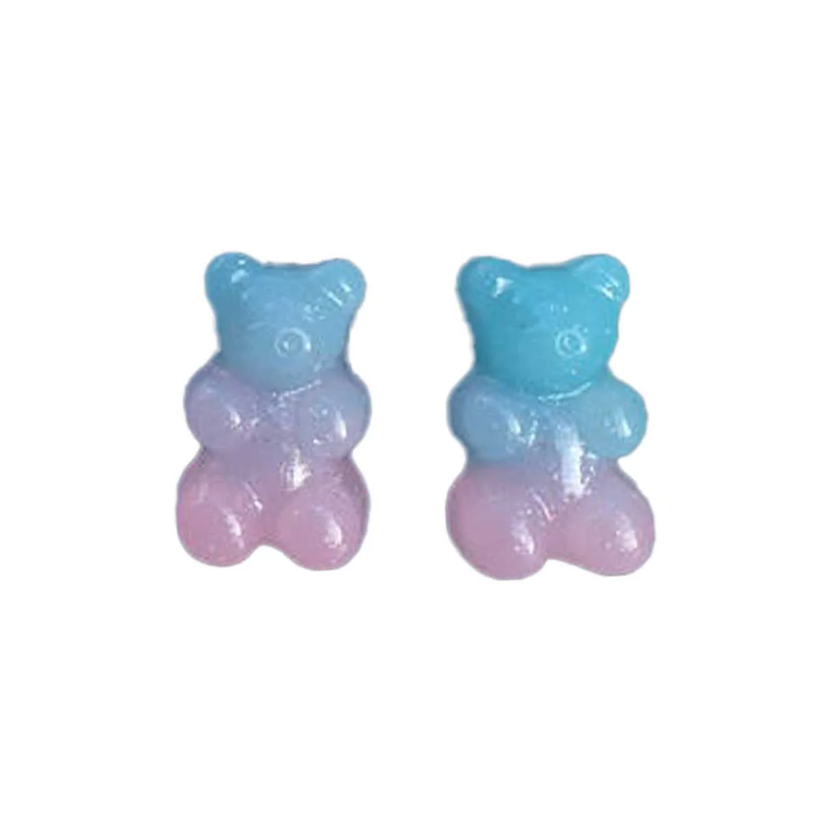 Gummy Bear Stud Earrings, Blue and Pink